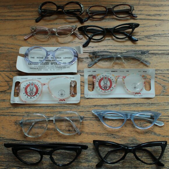 Lot of True Vintage Myopia Eyeglasses - NOS/Used - Cateye, 1960s, 1950s - Picture 7 of 7